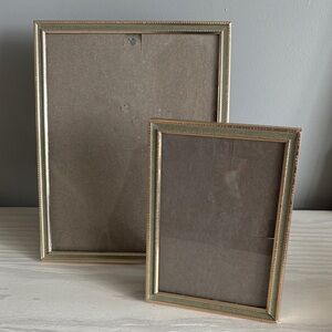VTG Brass & Green Picture Frame Set